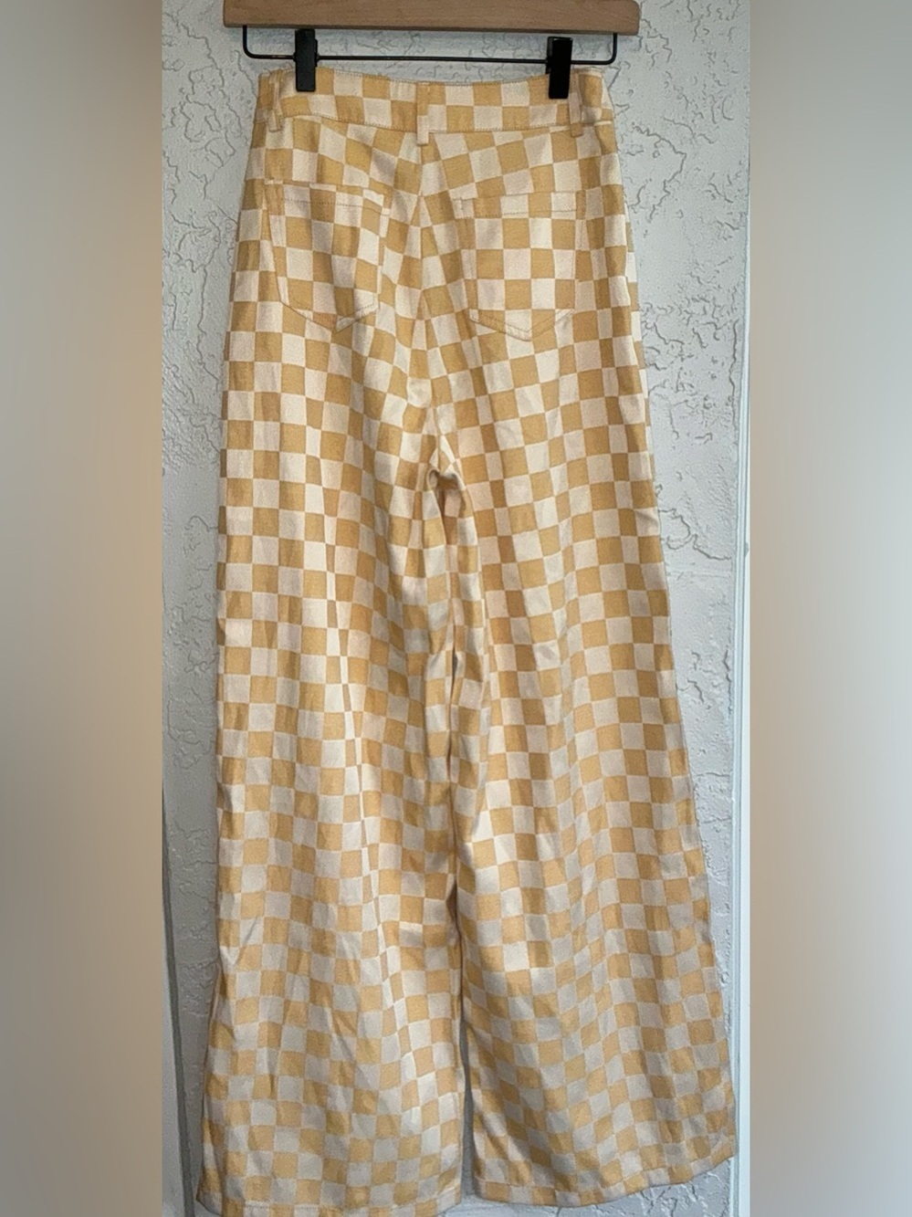 Princess Polly Cream & Mustard Checkerboard Pants - Picture 5 of 9
